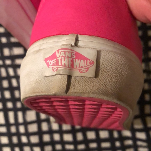 Neon Pink Leather Vans Size 9 - Picture 15 of 16